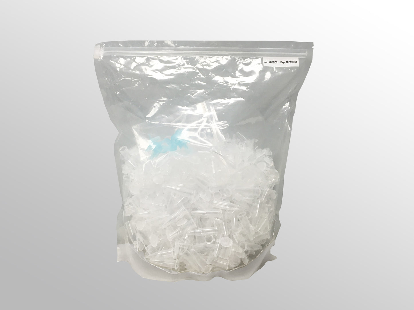 Microtube w/ cap, clear, sterile, 0.5ml, w/ self-standing bag