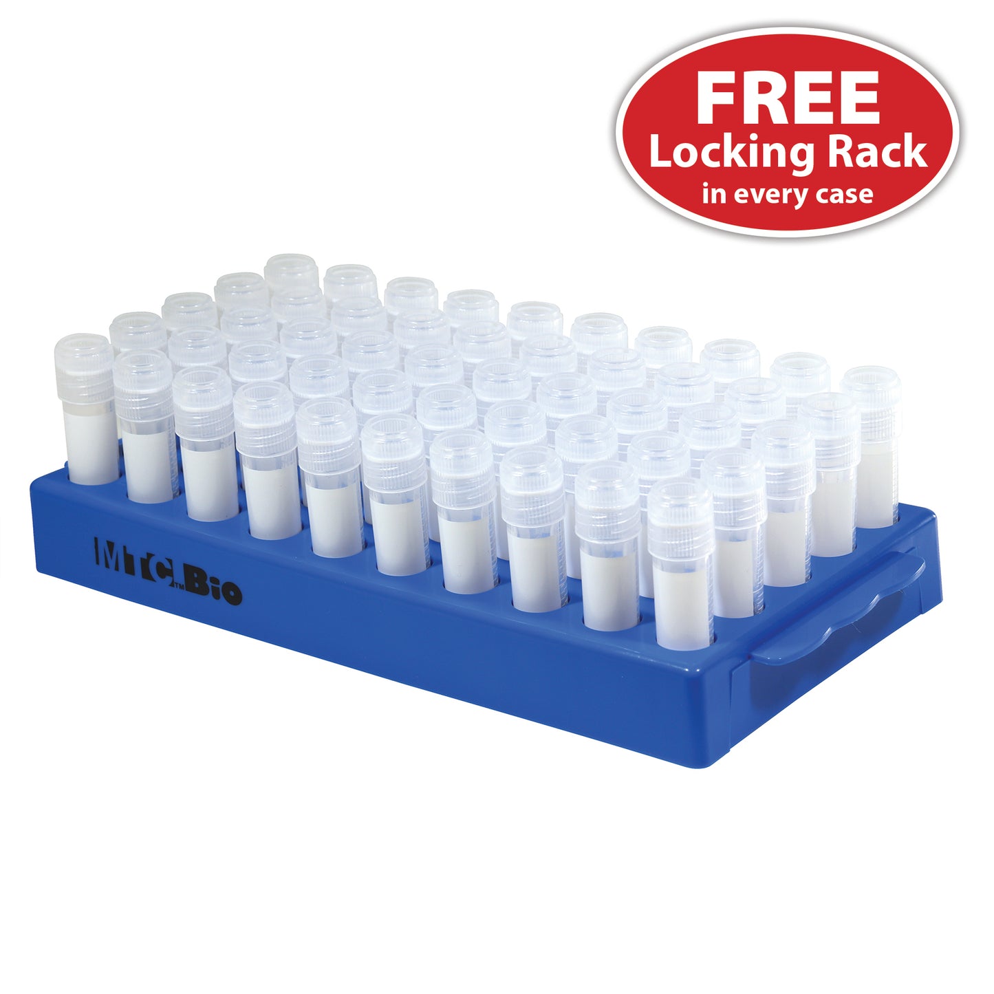 Cryogenic Vials, Self-Standing, Sterile, Printed Graduations and Marking Area, Silicone O-Ring, 1 Locking Rack